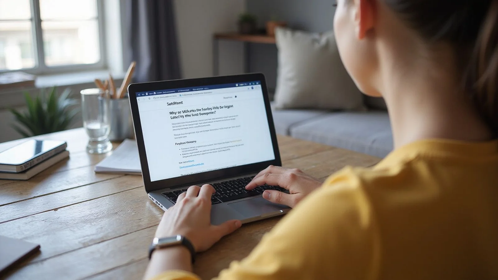 Applicant reading SafeRent screening denial on laptop