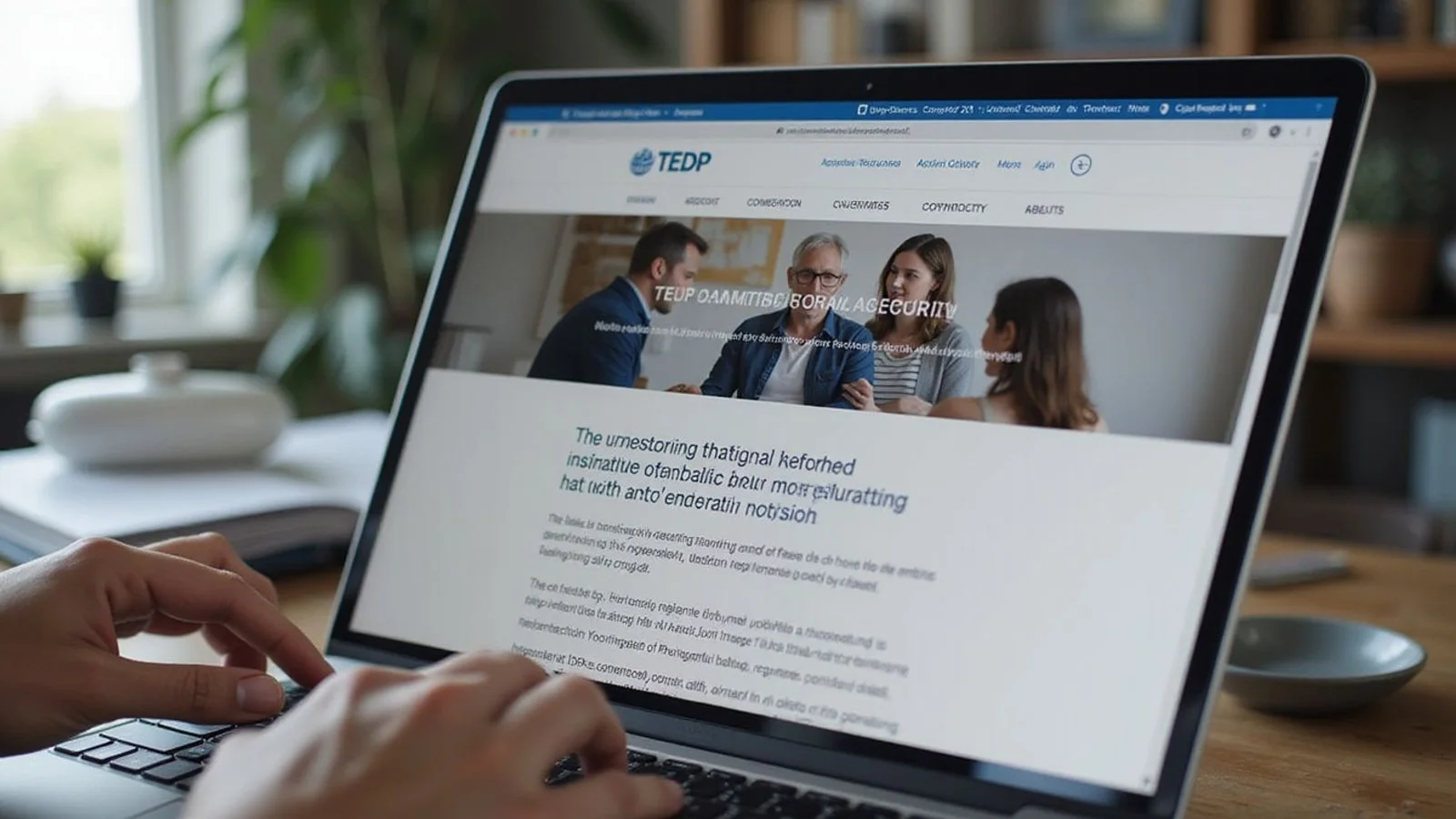 Archived TEDP government webpage on laptop