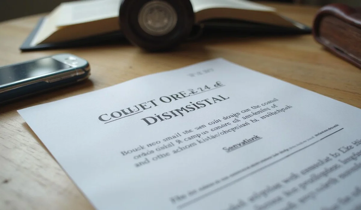 Court order of dismissal document