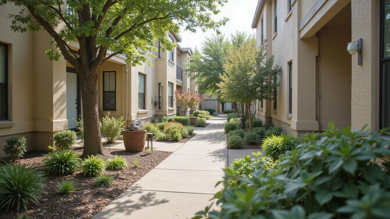 Dallas suburban apartment neighborhood street view