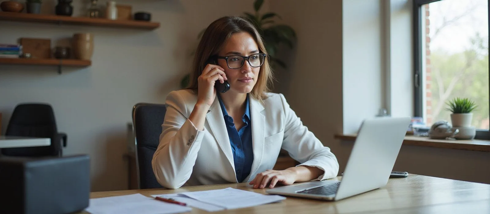 Licensed Texas real estate agent at desk placing a renter with an eviction