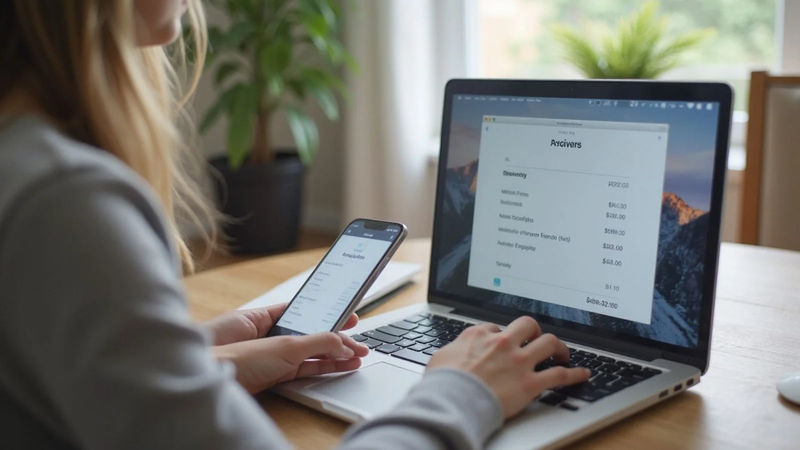 Person paying eviction balance online with receipt