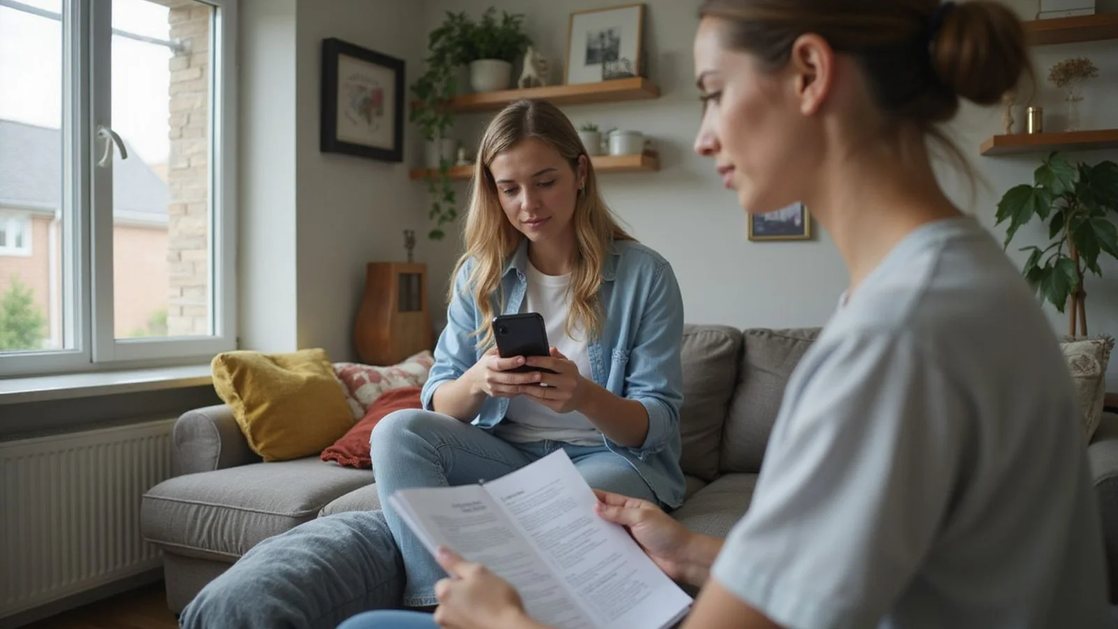 Renter reviewing credit and rental options
