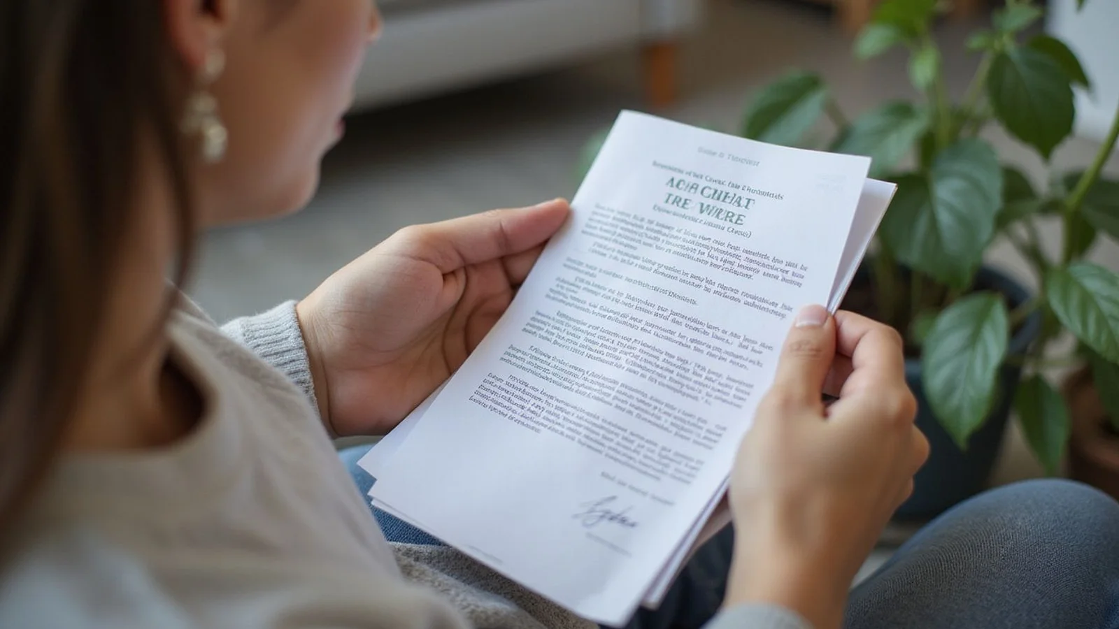 Renter holding dismissal document and denial letter