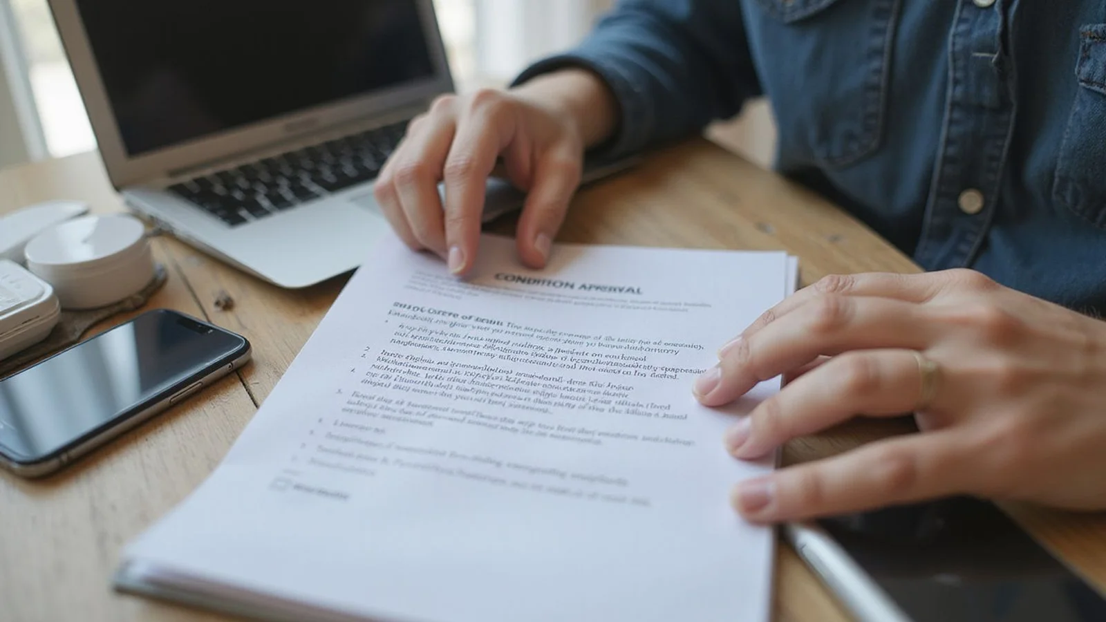 Renter reading conditional approval letter