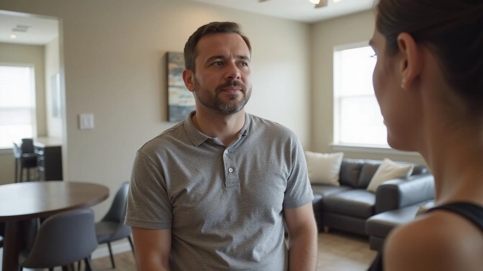 Renter touring Arlington apartment in South Arlington