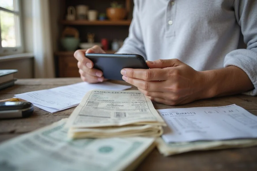 Renter organizing income proof documents