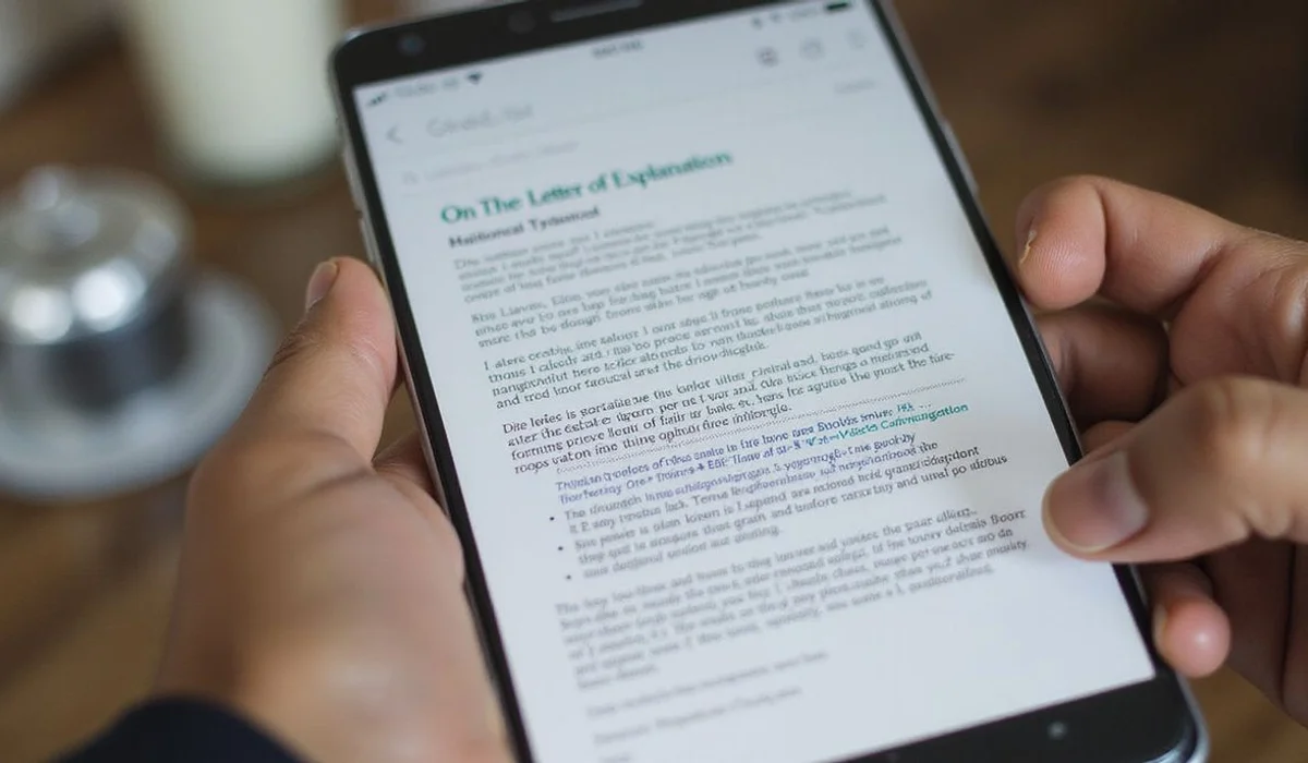 Sample letter of explanation template