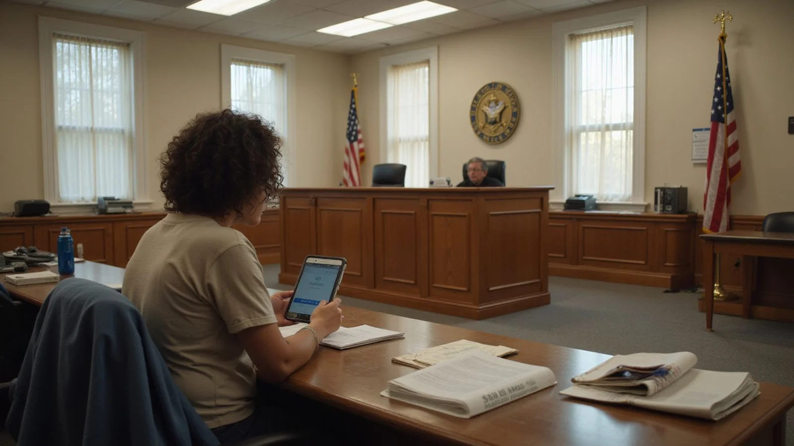 Texas JP courtroom in procedural setting